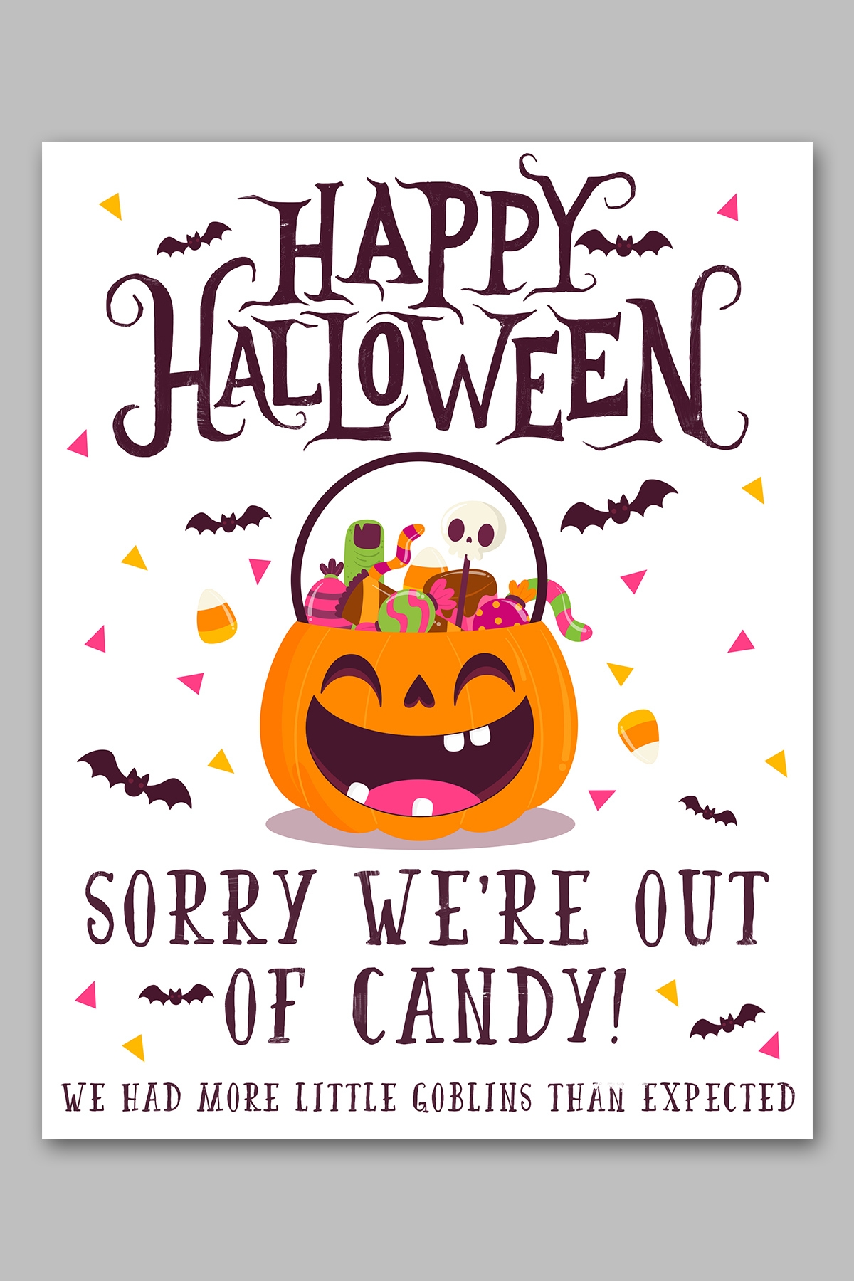 Free Halloween Candy Printable Sign Set No Sign Up Needed