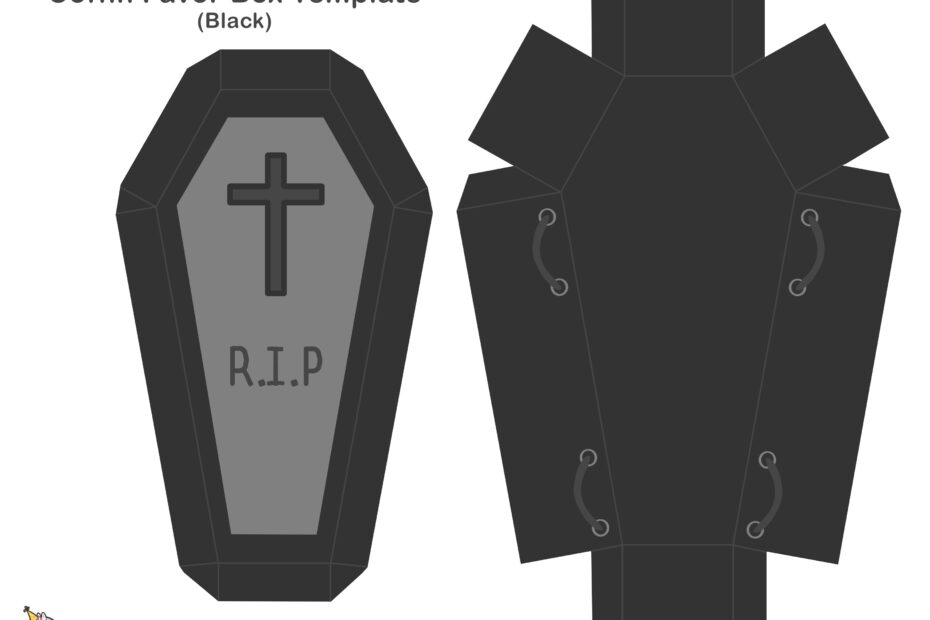 Free Halloween Coffin Favor Boxes Template Party With Unicorns
