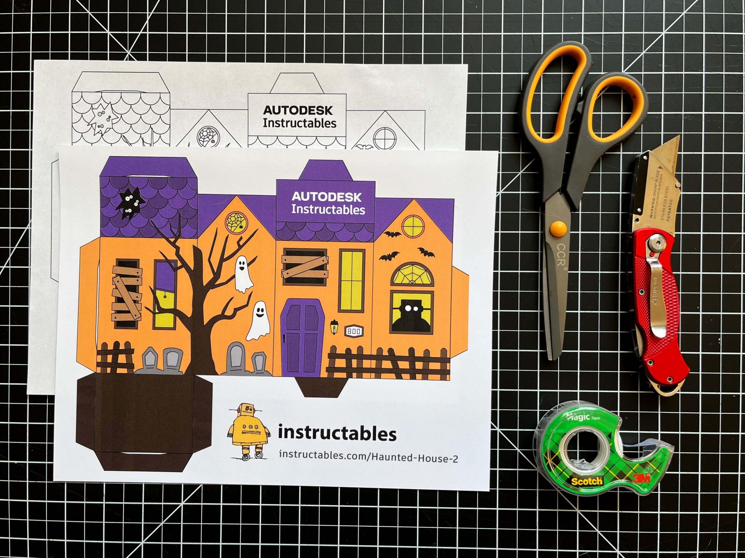 Free Halloween Haunted House Papercraft 7 Steps with Pictures 