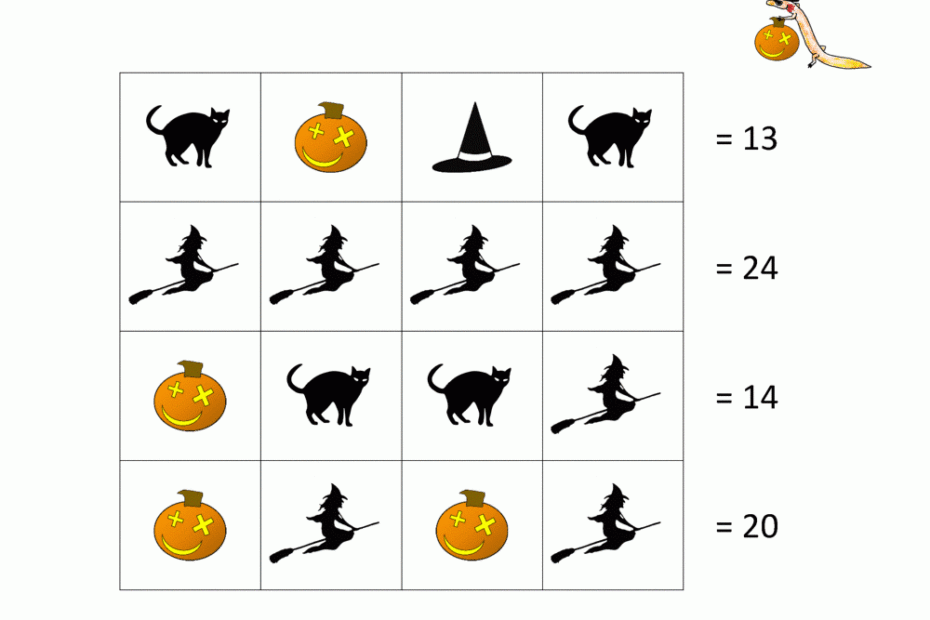 Free Halloween Math Worksheets