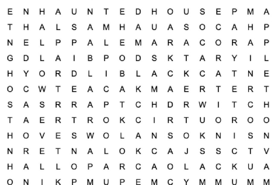 Free Halloween Word Search Printable With Answer Key Included