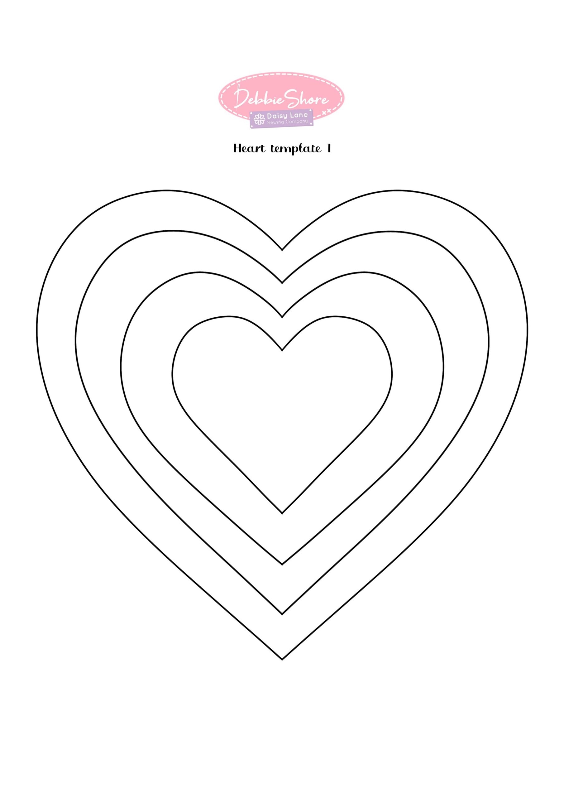 template of a heart shape printable