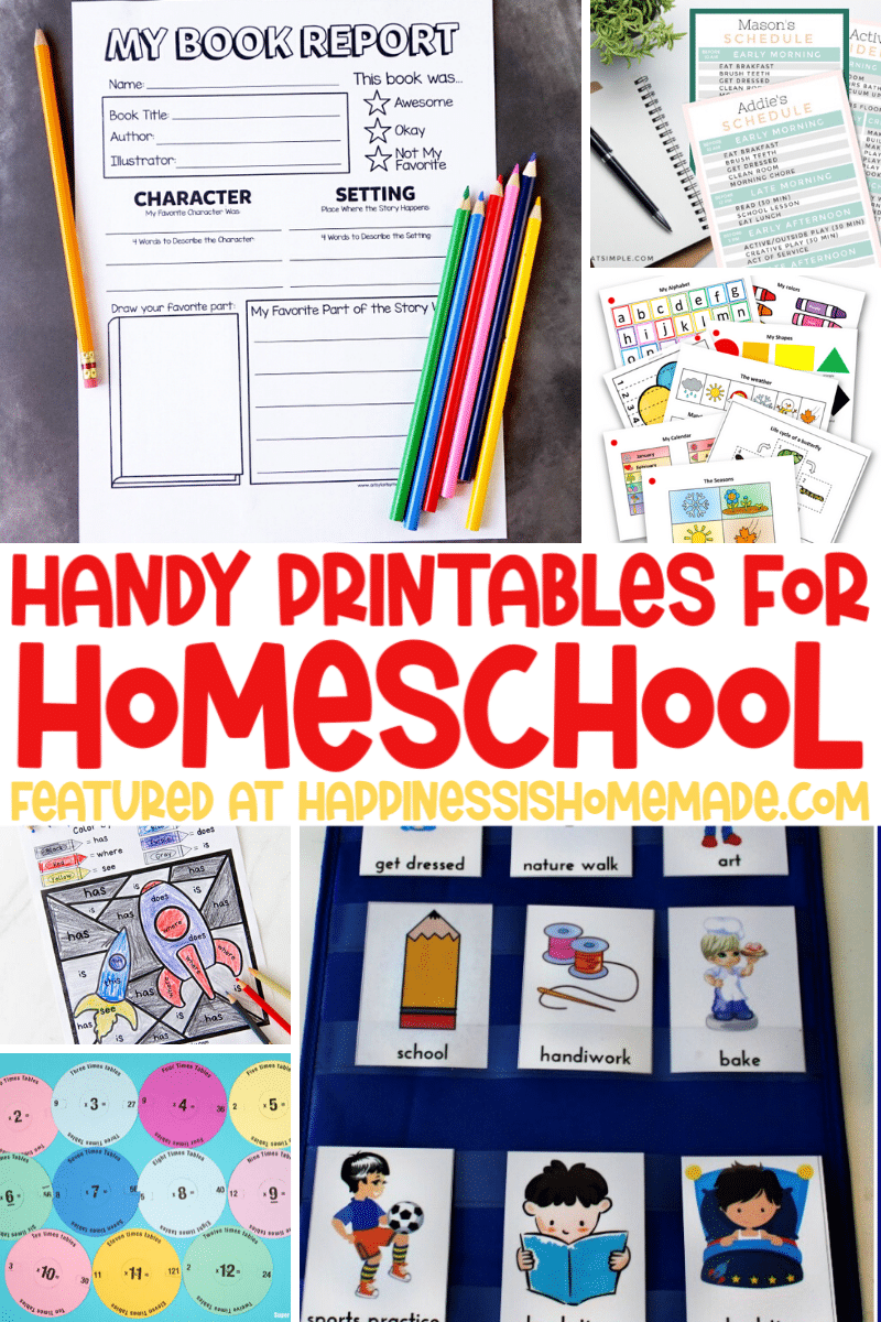free home education printables