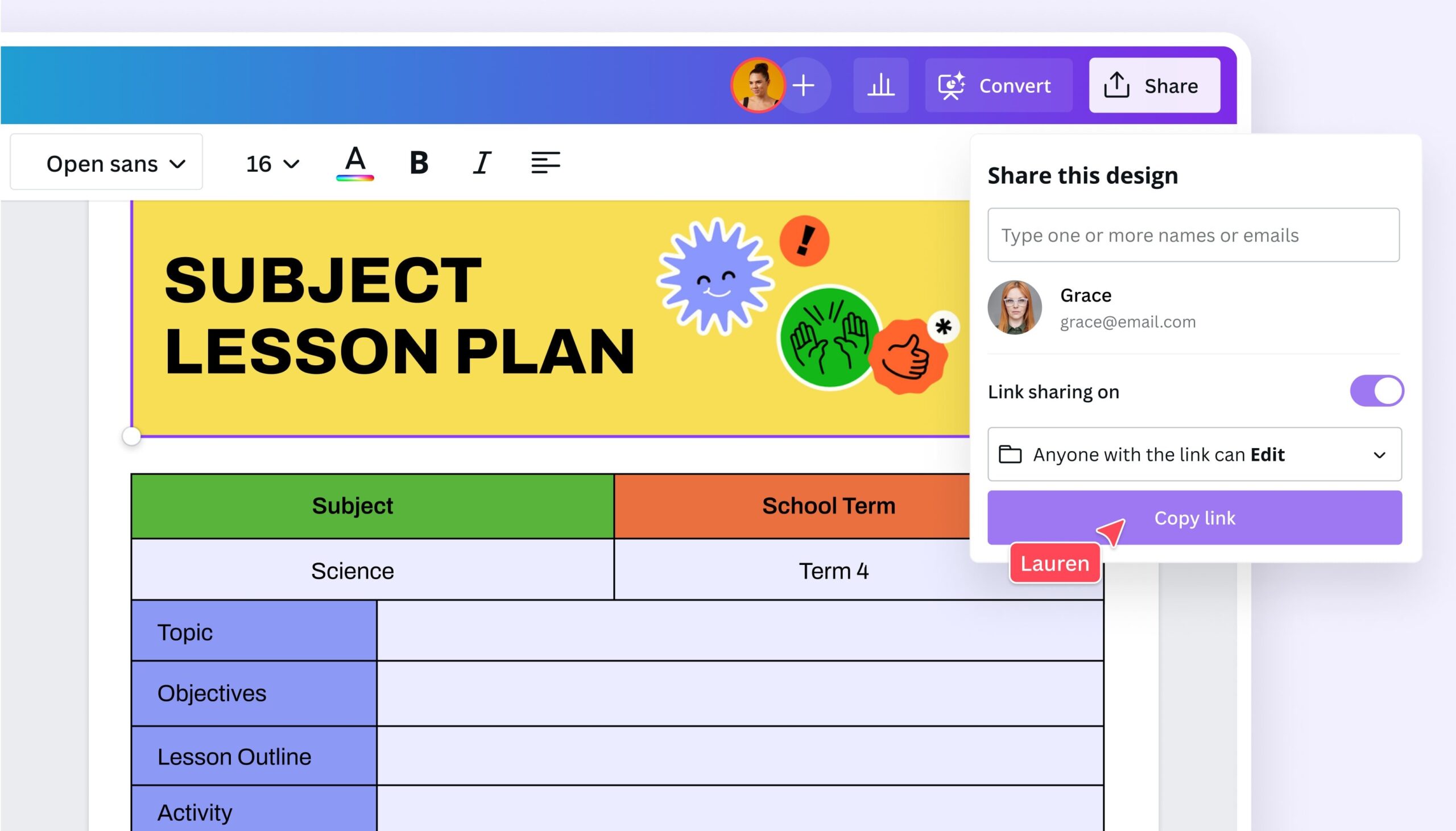 Free Lesson Plan Maker Online Lesson Plan Examples Canva