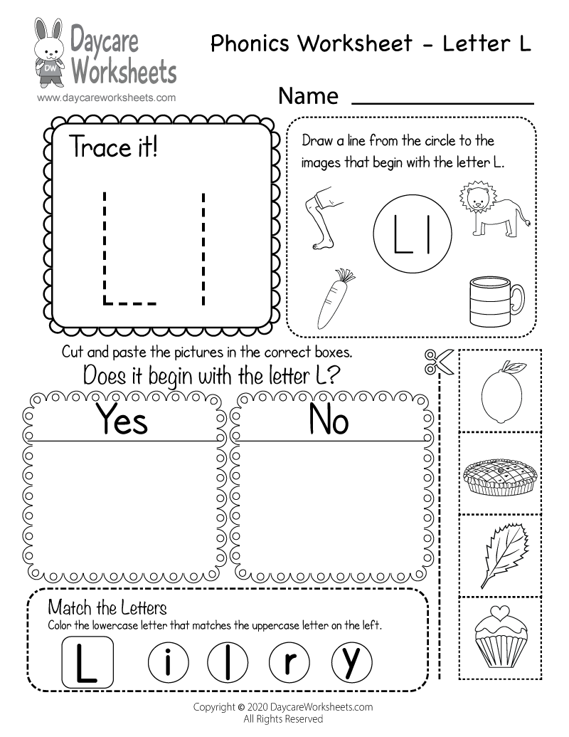 letter l worksheets for preschool