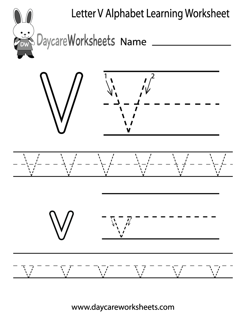 letter v preschool worksheets