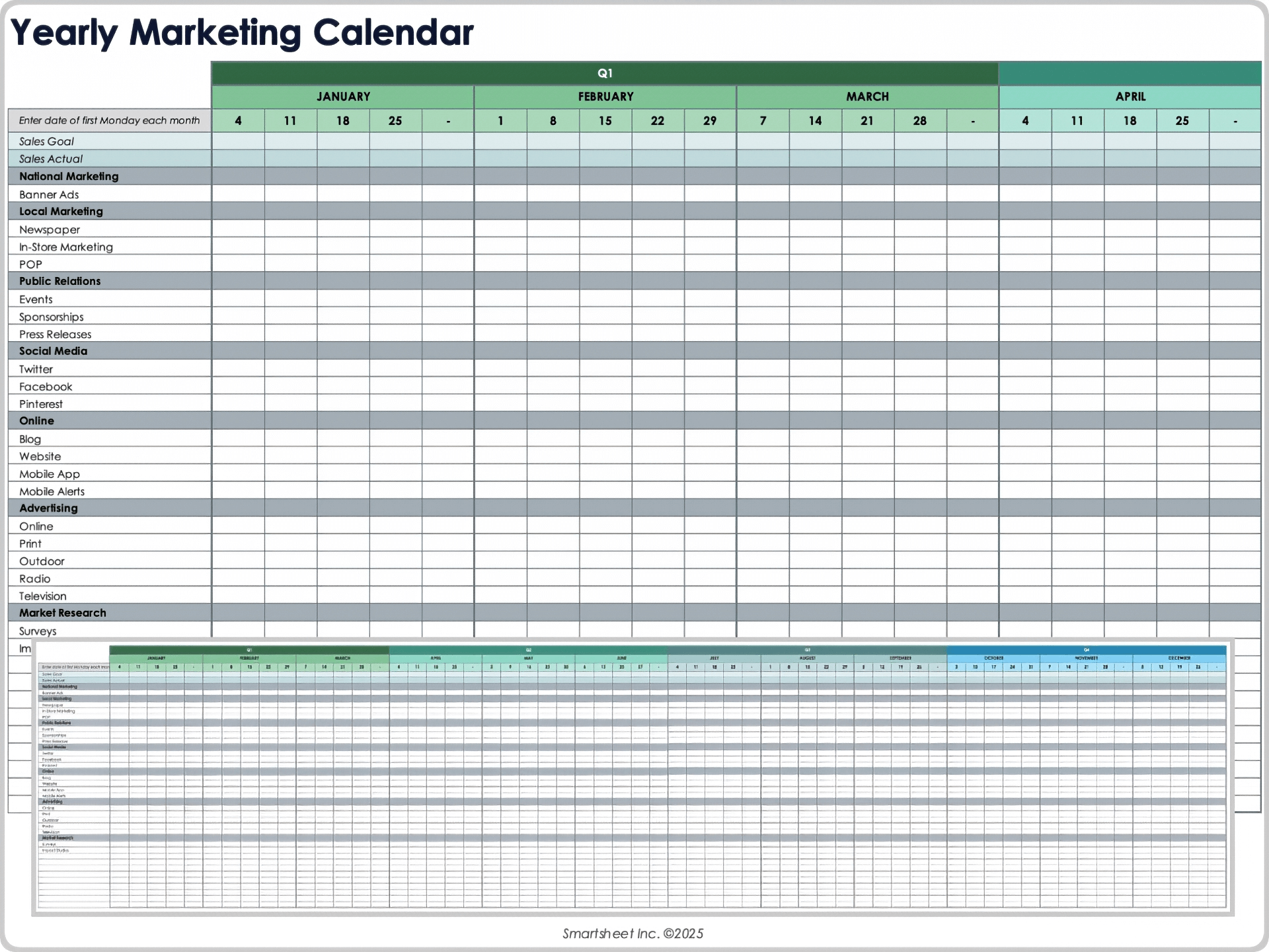 marketing plan excel template