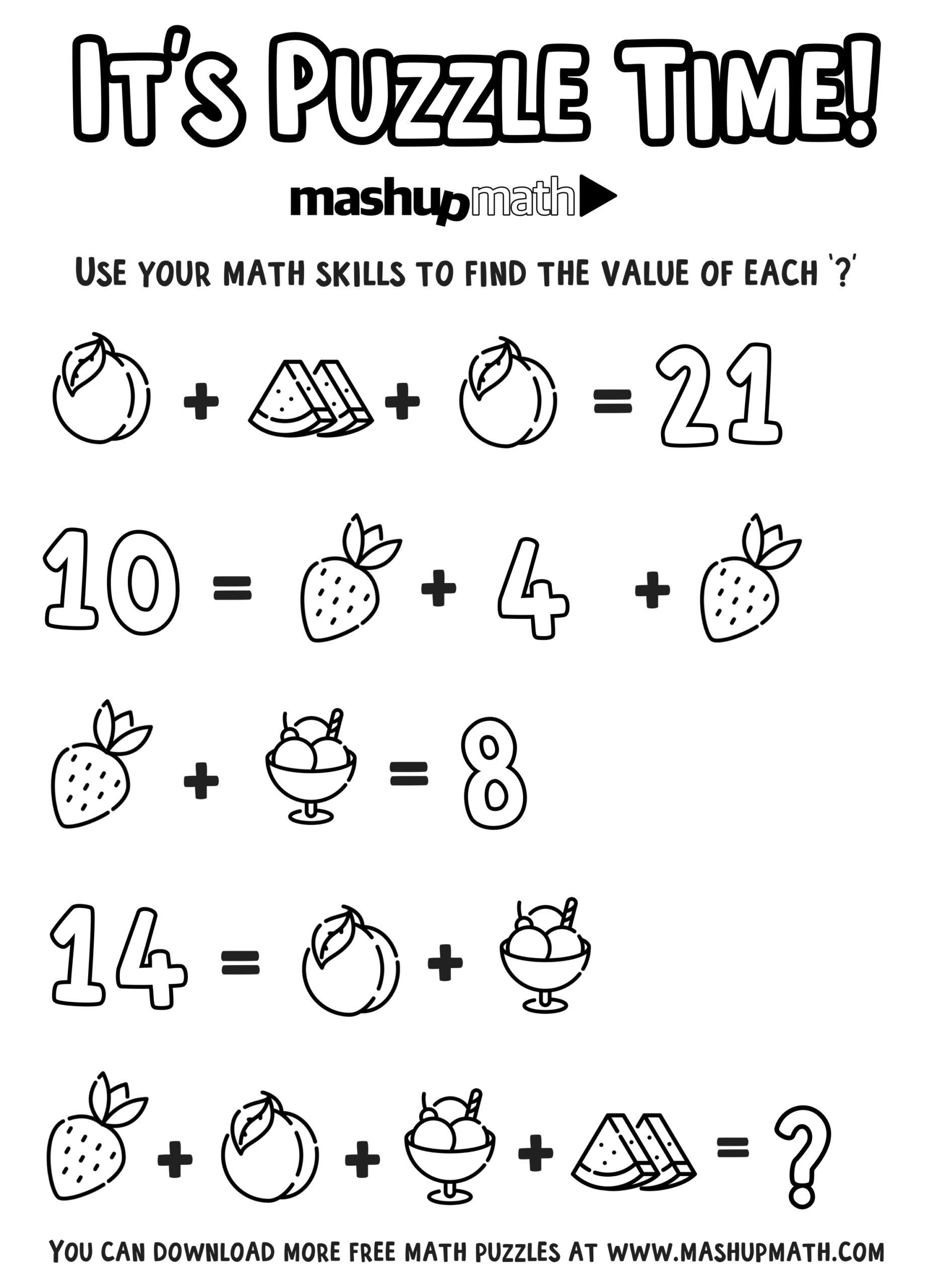 Free Math Coloring Worksheets For Grades 1 8 Mashup Math Worksheets Library