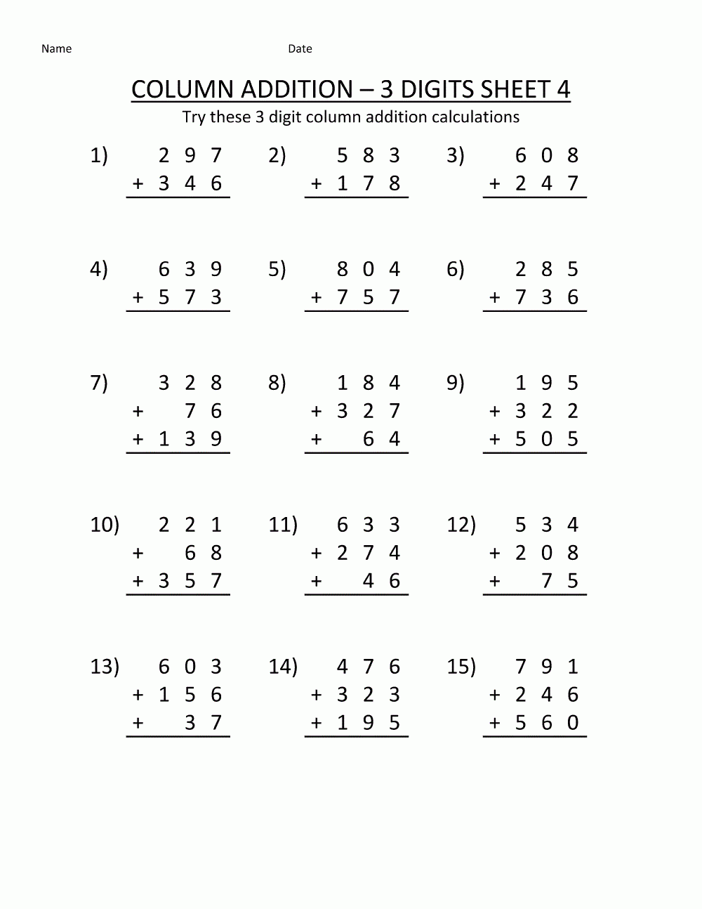 Free Math Sheets