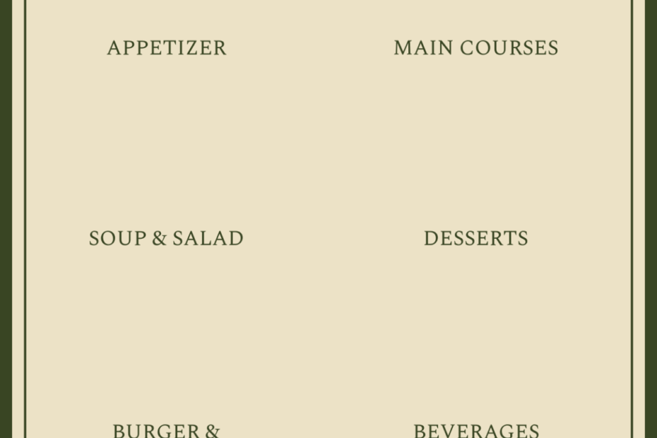 Free Menu Templates Editable And Printable