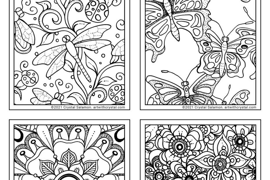 Free Mini Coloring Pages For Adults And Kids Summer Magic