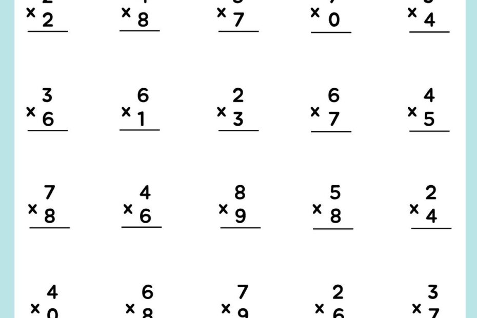 Free Multiplication Worksheet Templates To Use And Print Canva