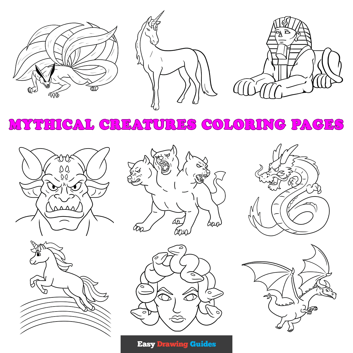 mythical creature animal coloring pages for adults