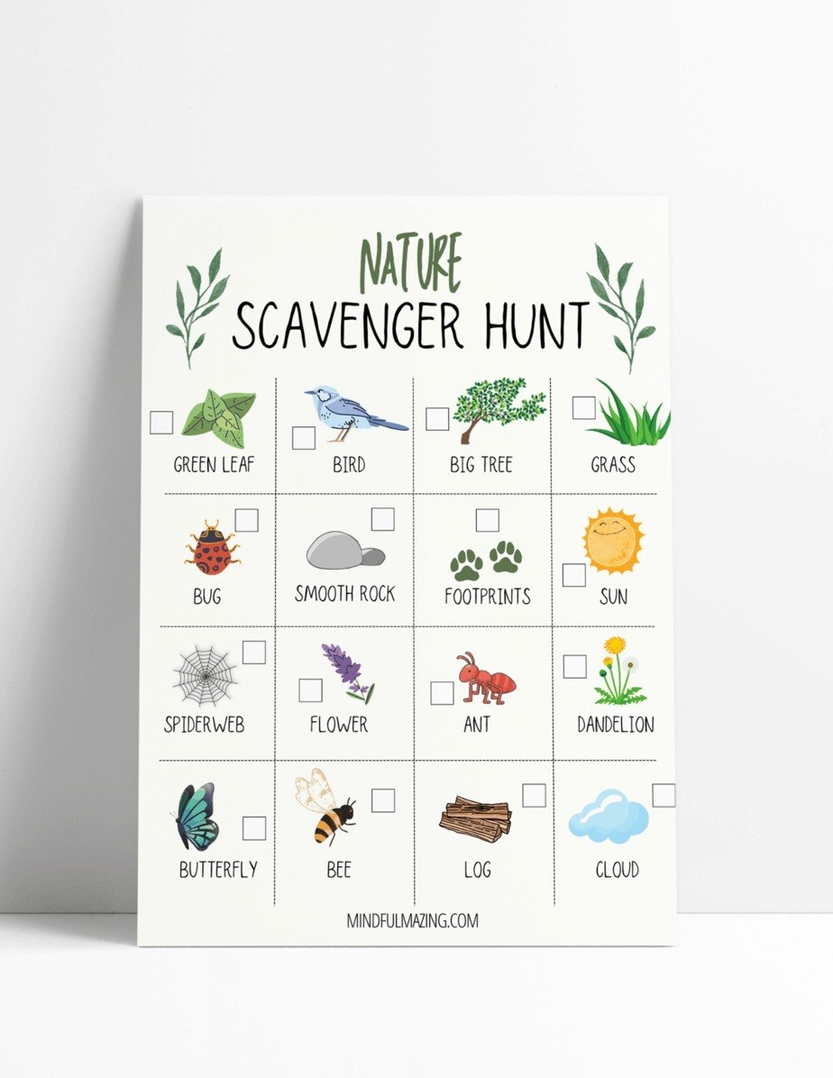 nature scavenger hunt free printable