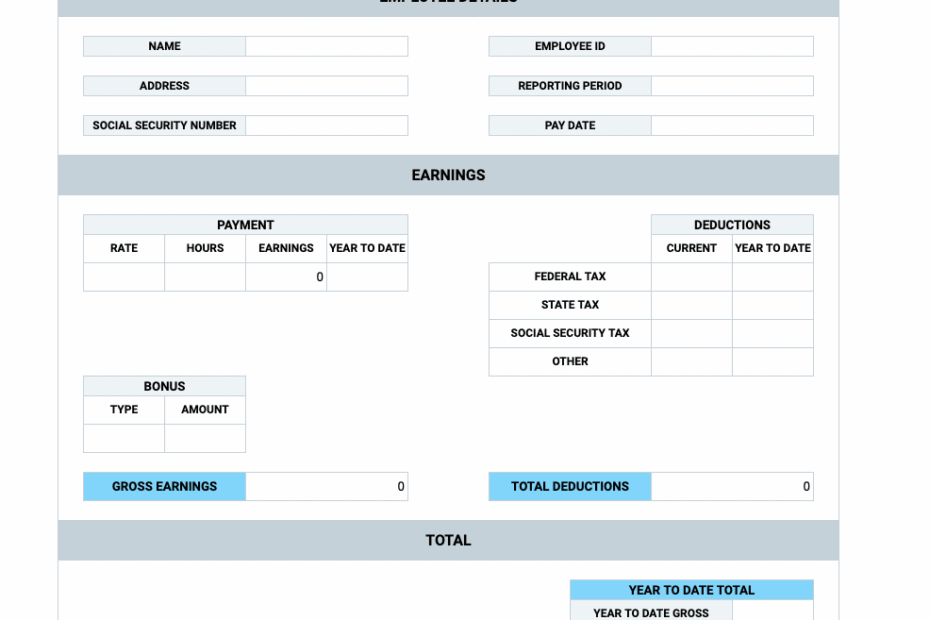 Free Pay Stub Templates Clockify