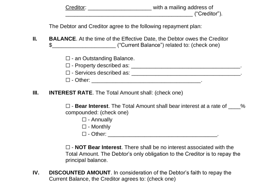 Free Payment Plan Agreement Template PDF Word EForms