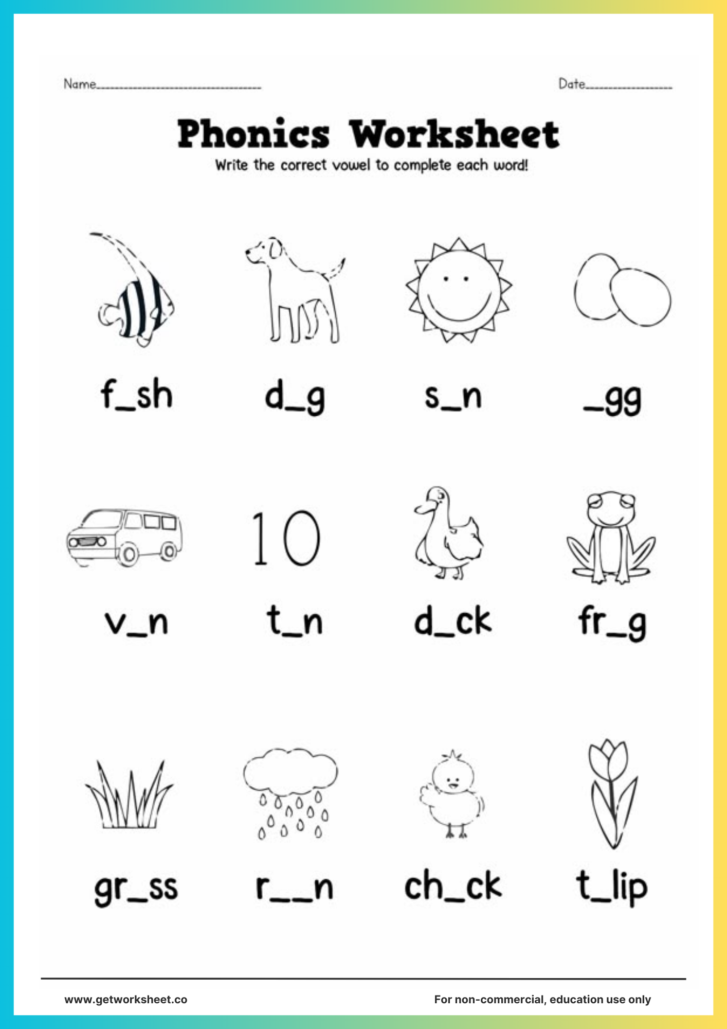 phonic worksheets