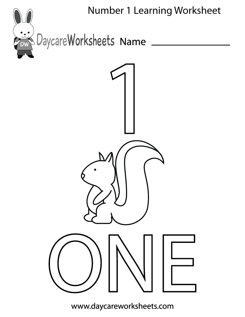 free printable number 1 worksheets for preschool