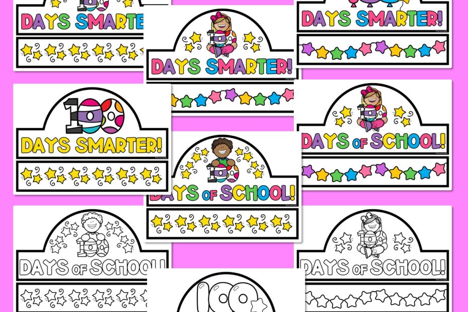 Free Printable 100 Days Of School Crowns Mrs Learning Bee