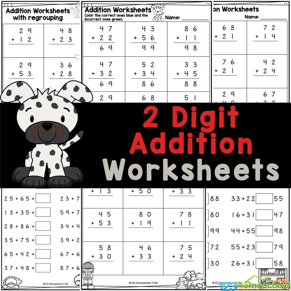 printable addition sheets
