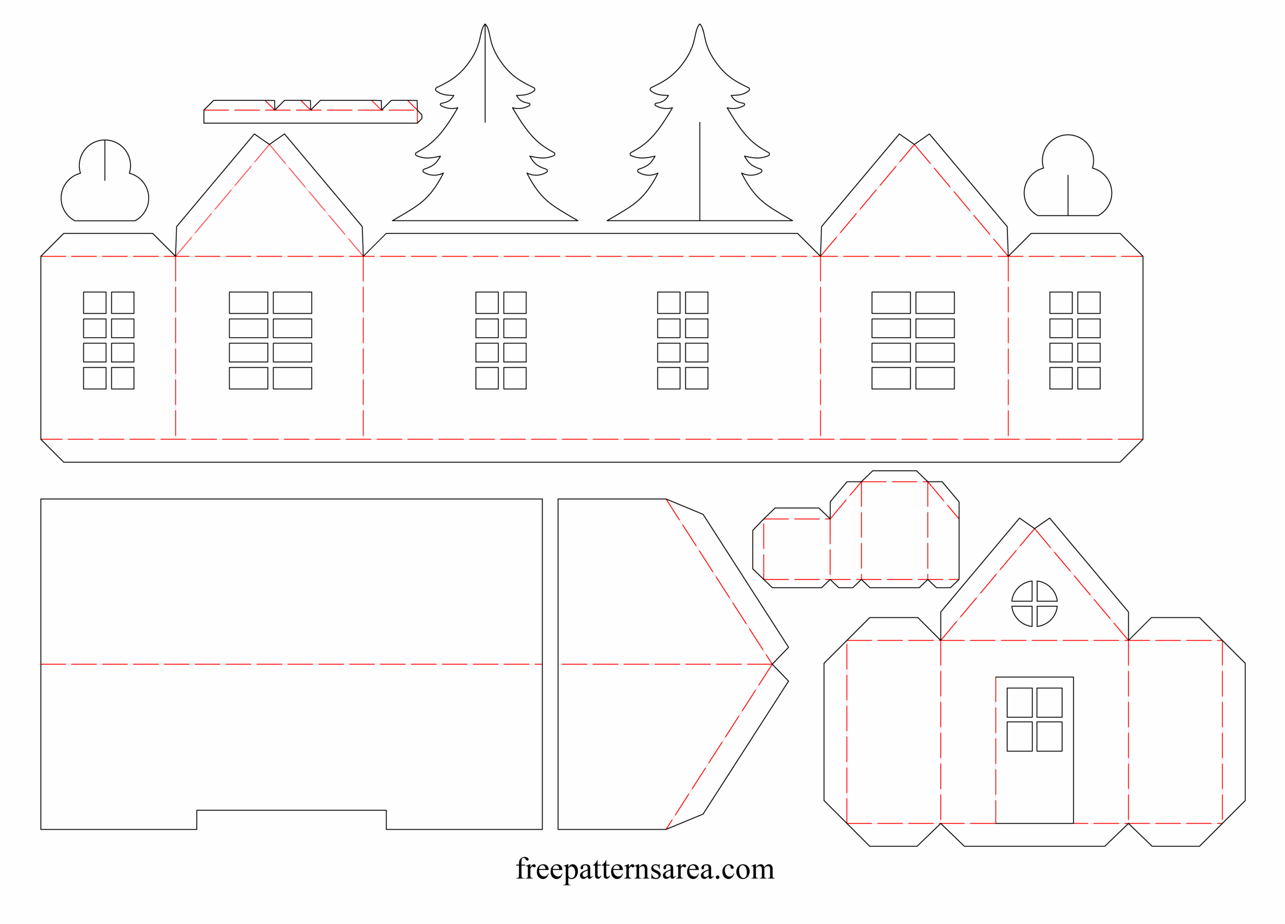 printable paper house template
