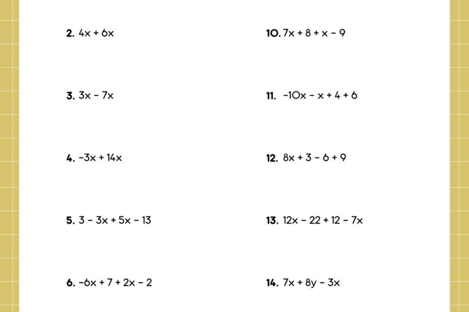 Free Printable 8th Grade Math Worksheet Templates Canva