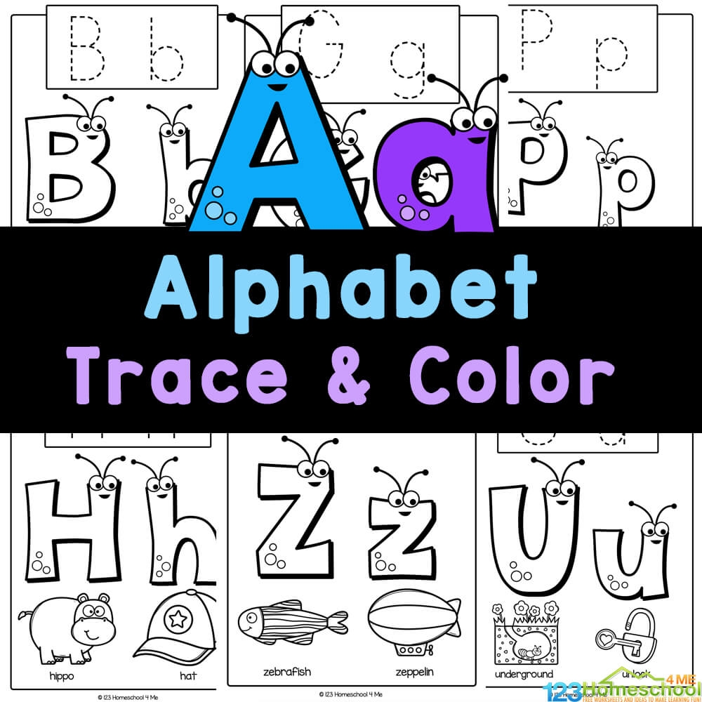 alphabet color worksheets