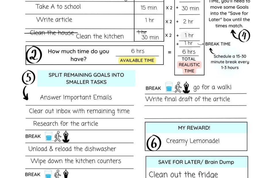 Free Printable ADHD Daily Planner Achieve Realistic Goals