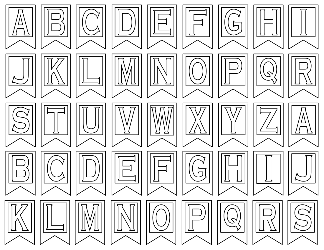 Free Printable Alphabet Letters Banner Flag Letter PDF Templates Worksheets Library