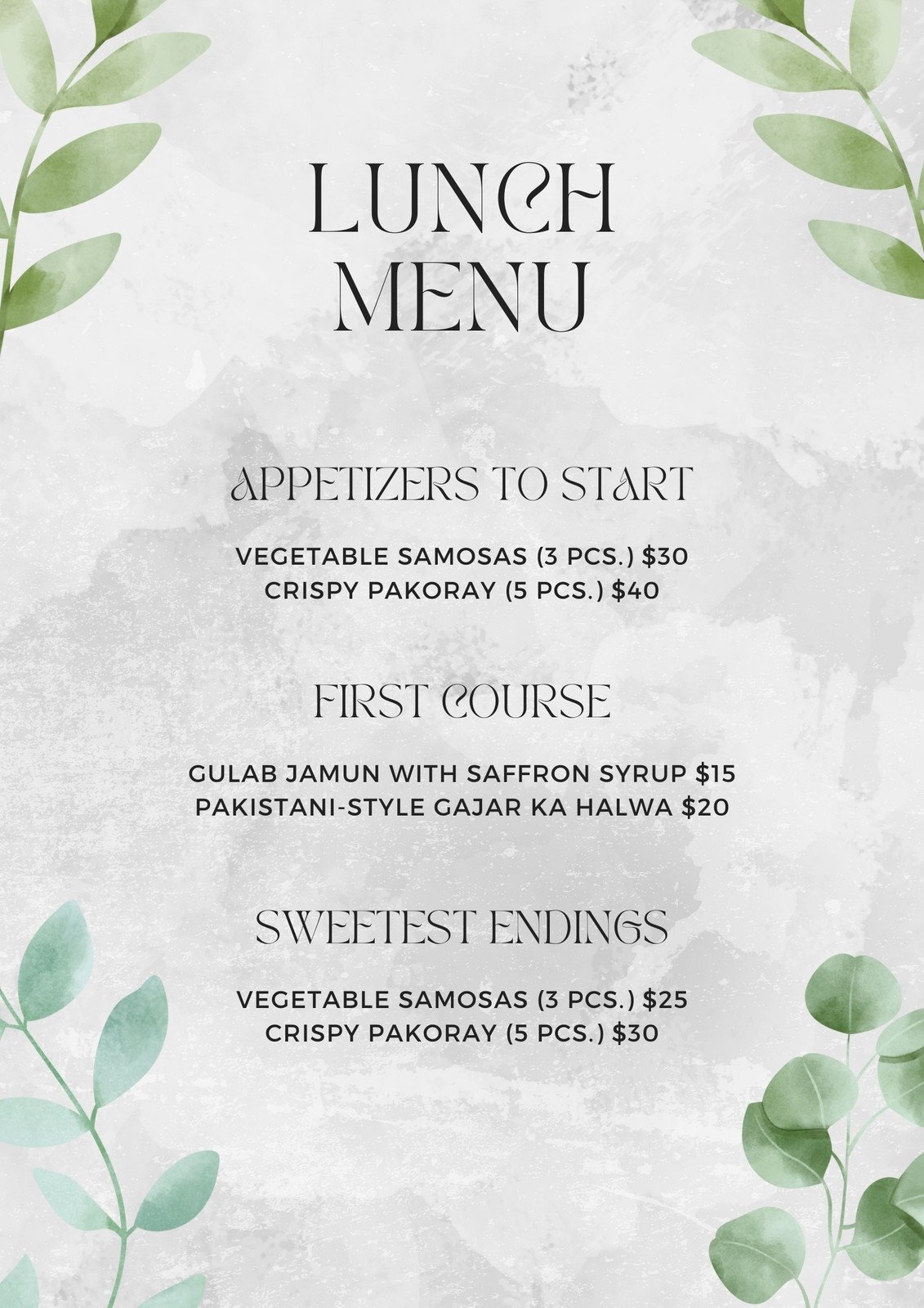 Free Printable And Customizable Catering Menu Templates Canva