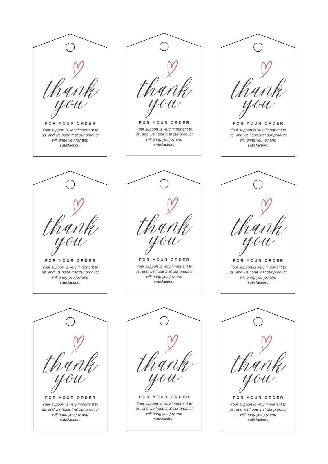 free printable tag template