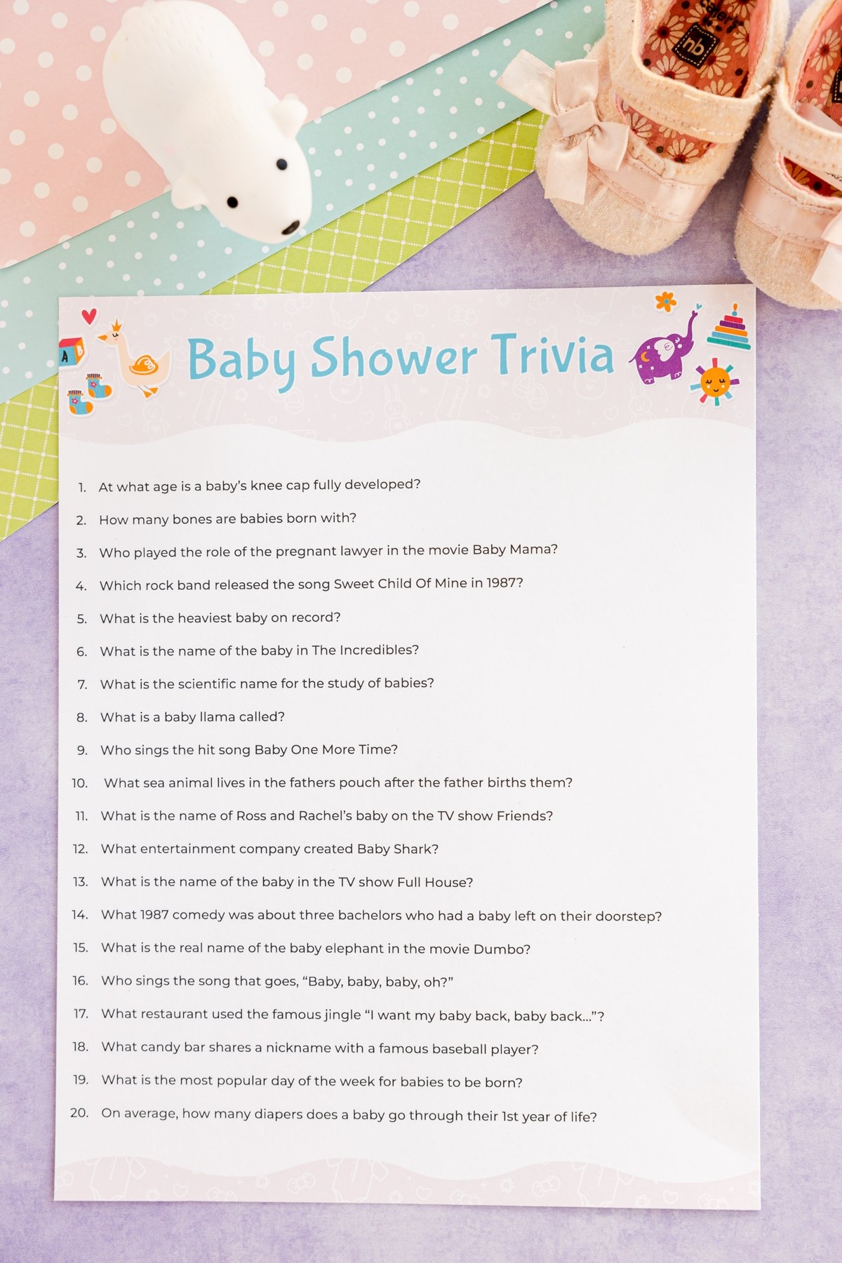baby shower trivia game printable