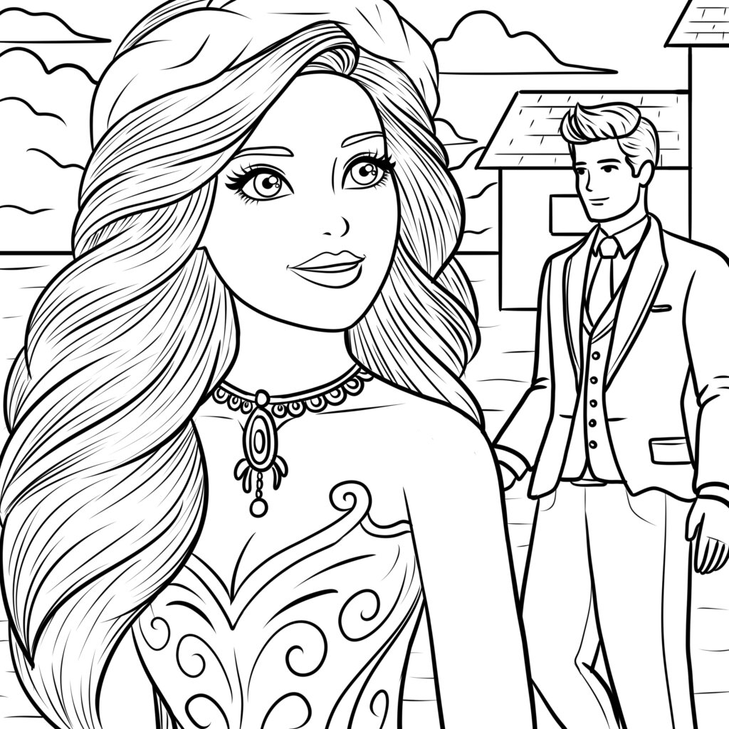 barbie pictures to color and print out