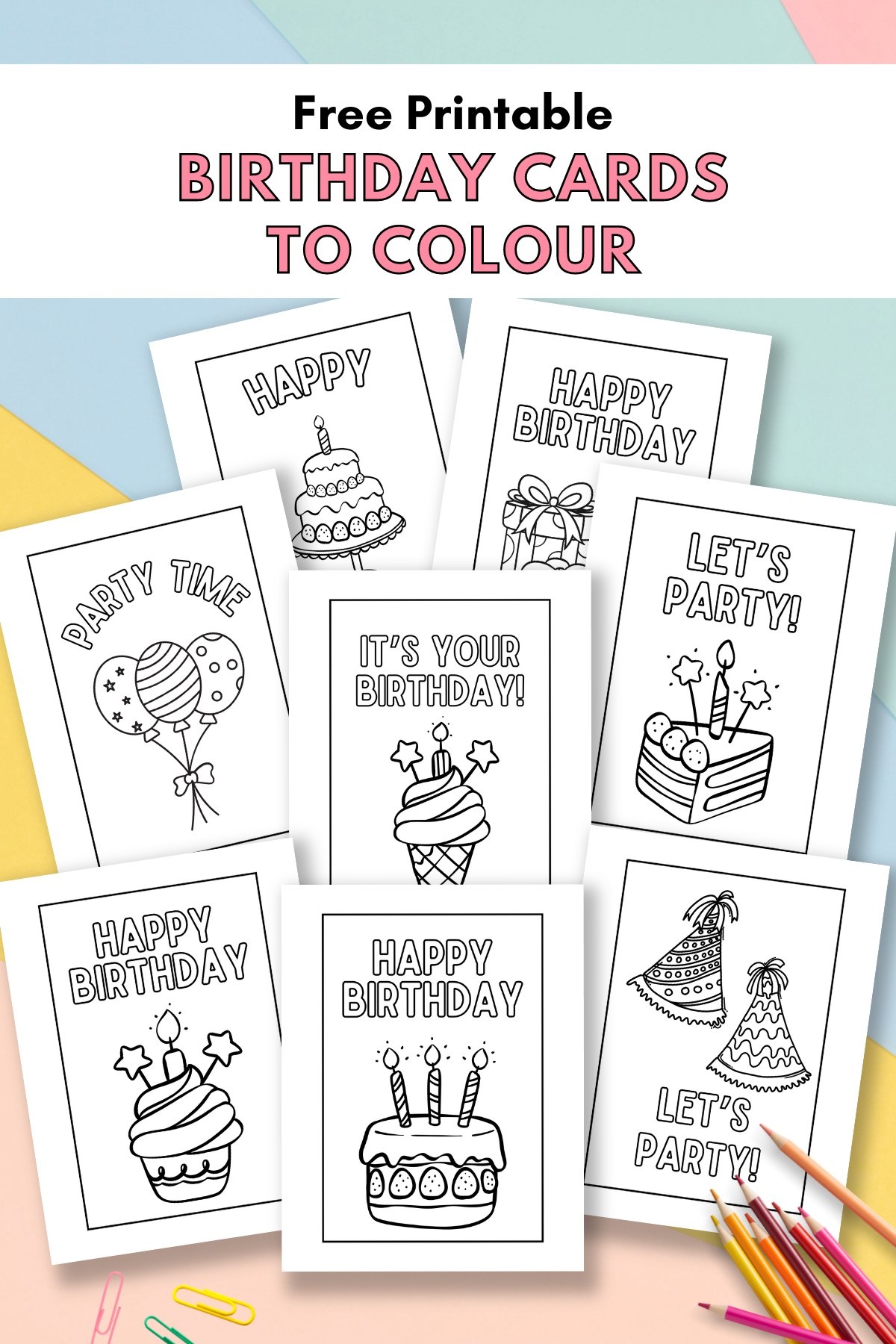 printable birthday cards free to color