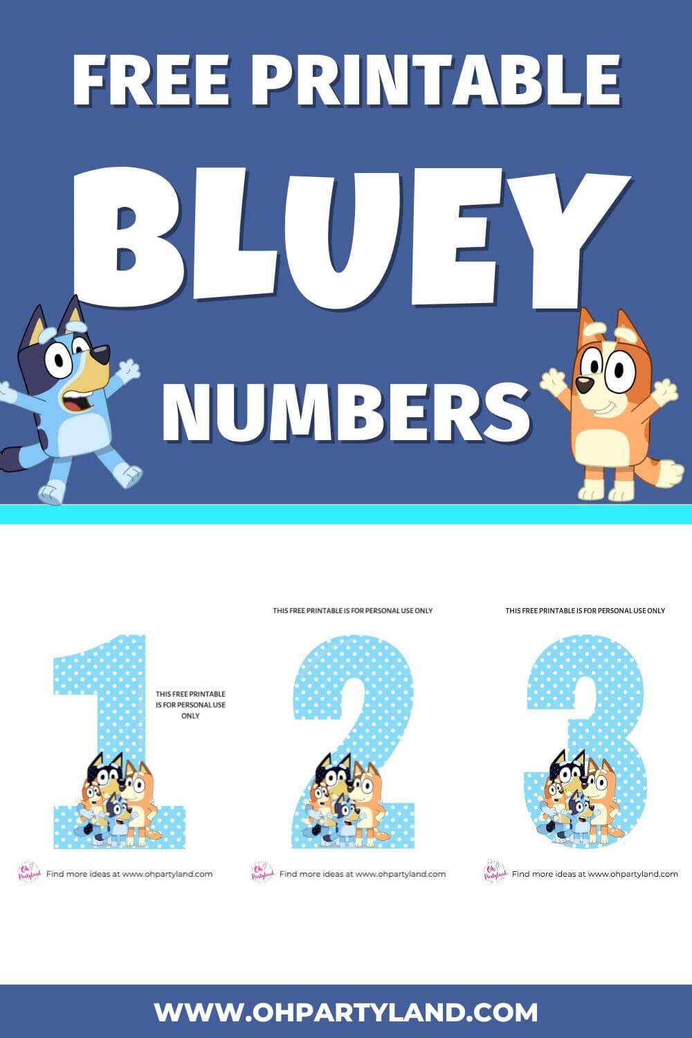 Free Printable Bluey Numbers 2 Oh Partyland