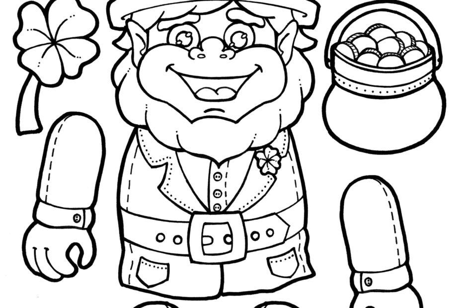 Free Printable Build A Leprechaun Colouring Page Art With Crystal Worksheets Library