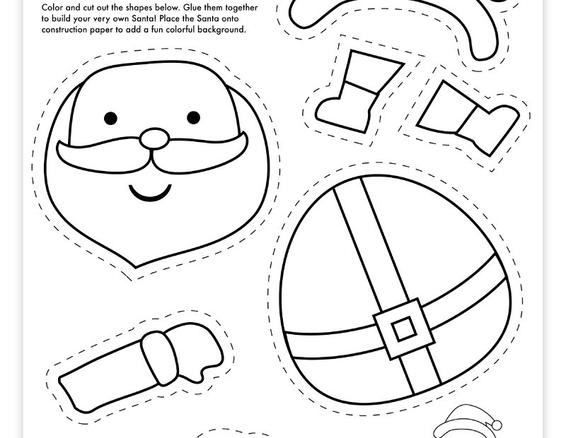 Free Printable Build A Santa Craft Pjs And Paint