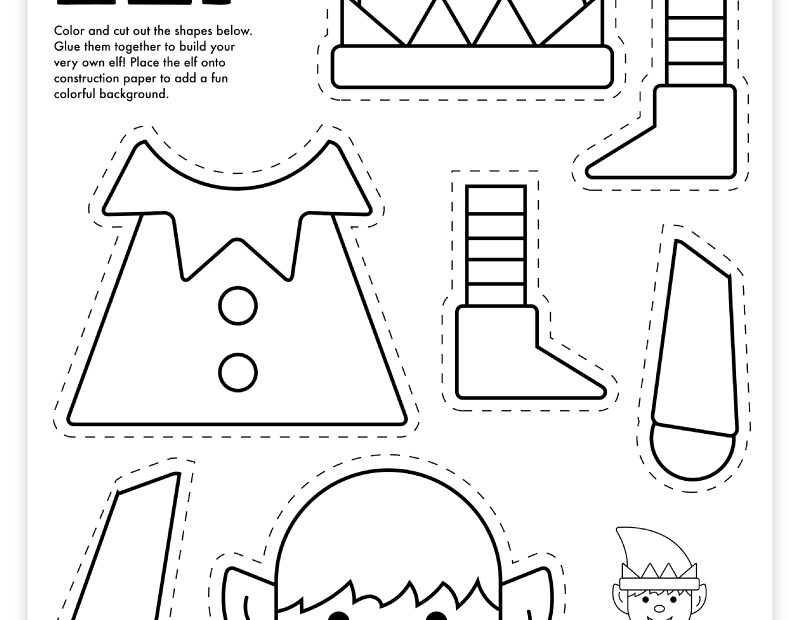 Free Printable Build An Elf Craft Pjs And Paint