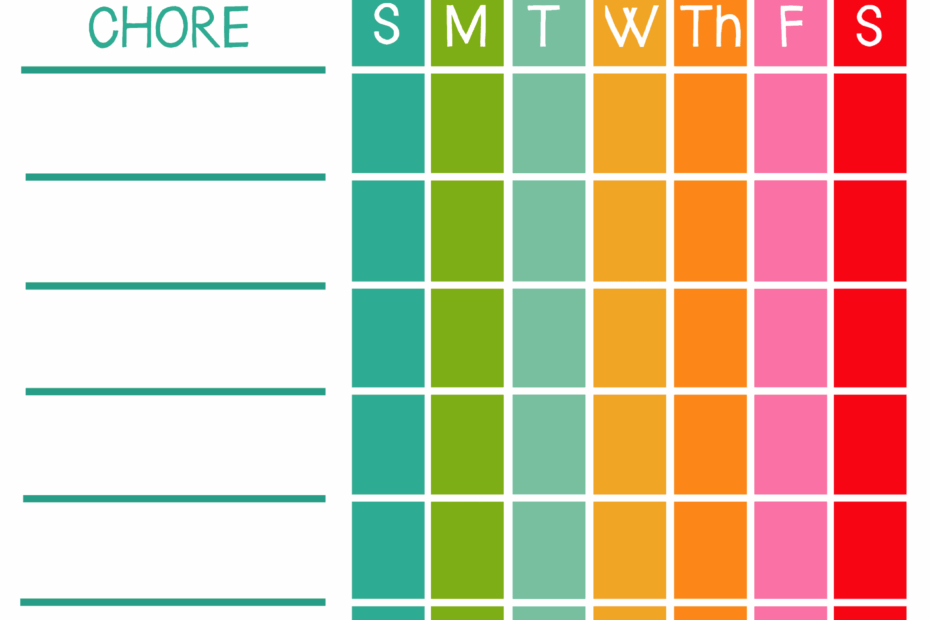 Free Printable Chore Charts For Kids Viva Veltoro