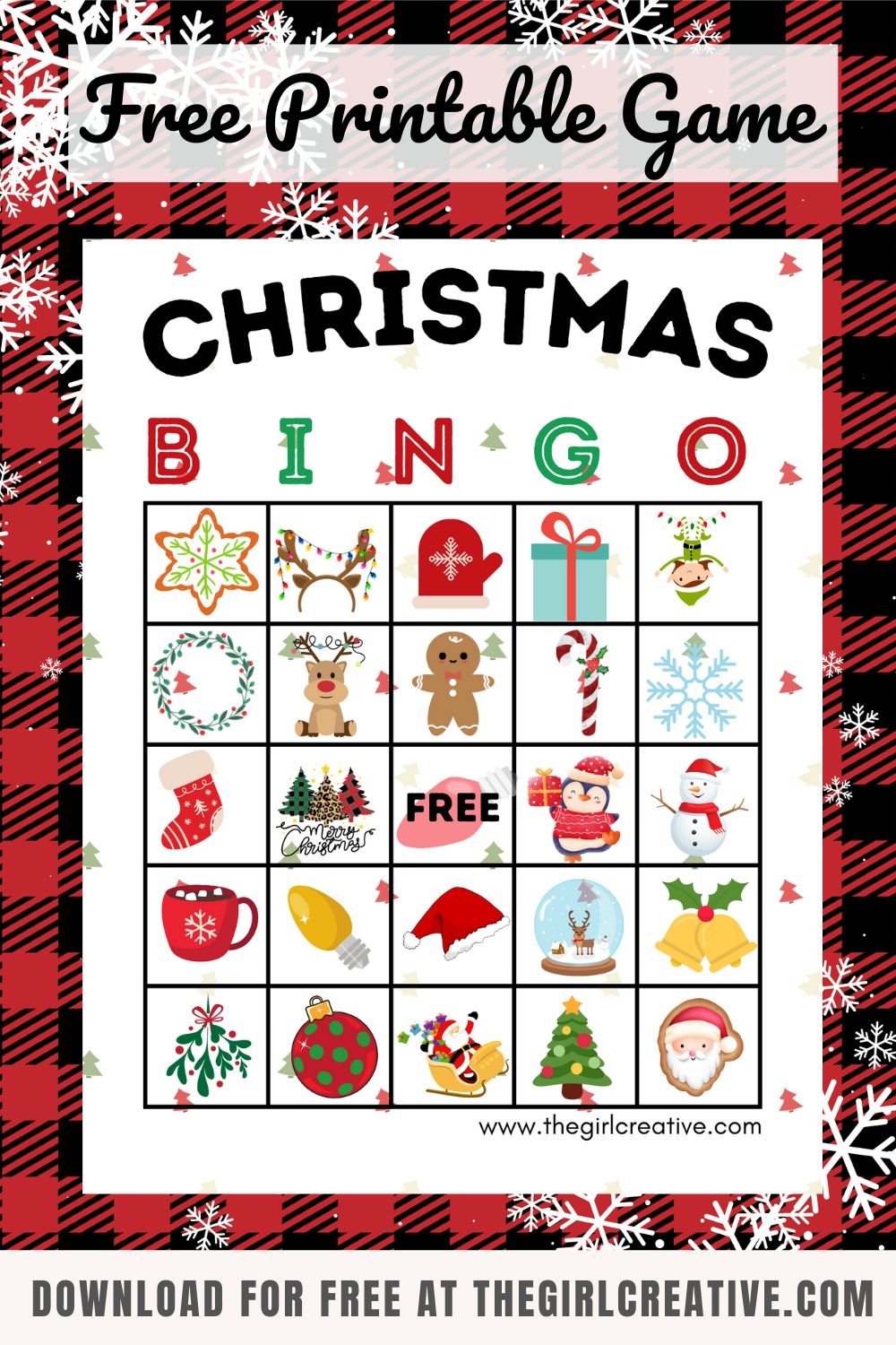 Free Printable Christmas Bingo Cards The Girl Creative Worksheets Library