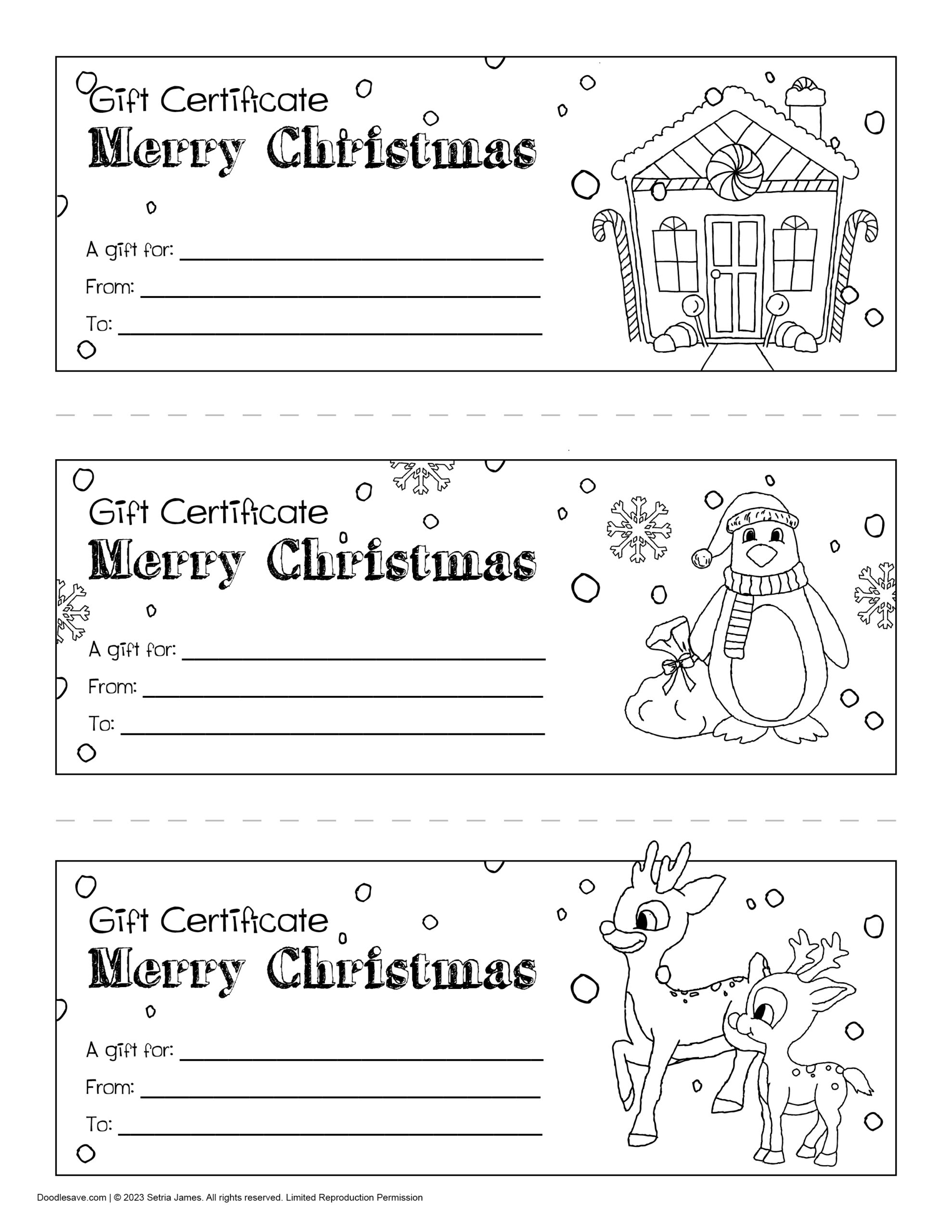 gift certificates free printable