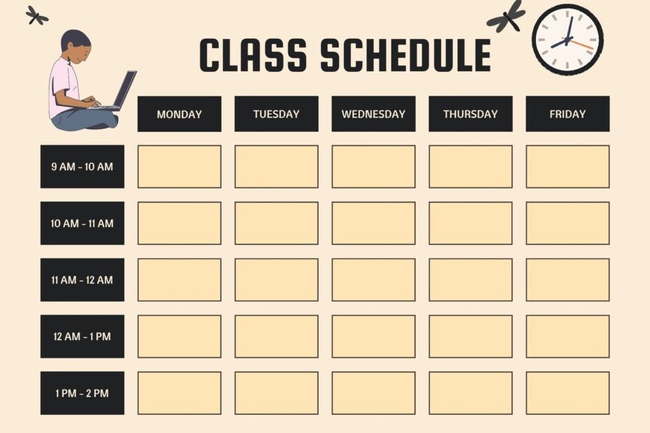 Free Printable Class Schedule Templates To Customize Canva