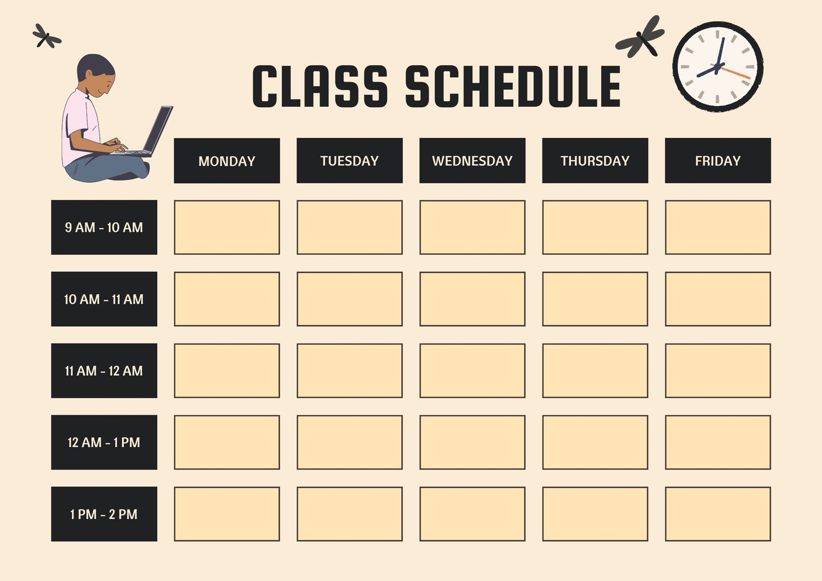 Free Printable Class Schedule Templates To Customize Canva