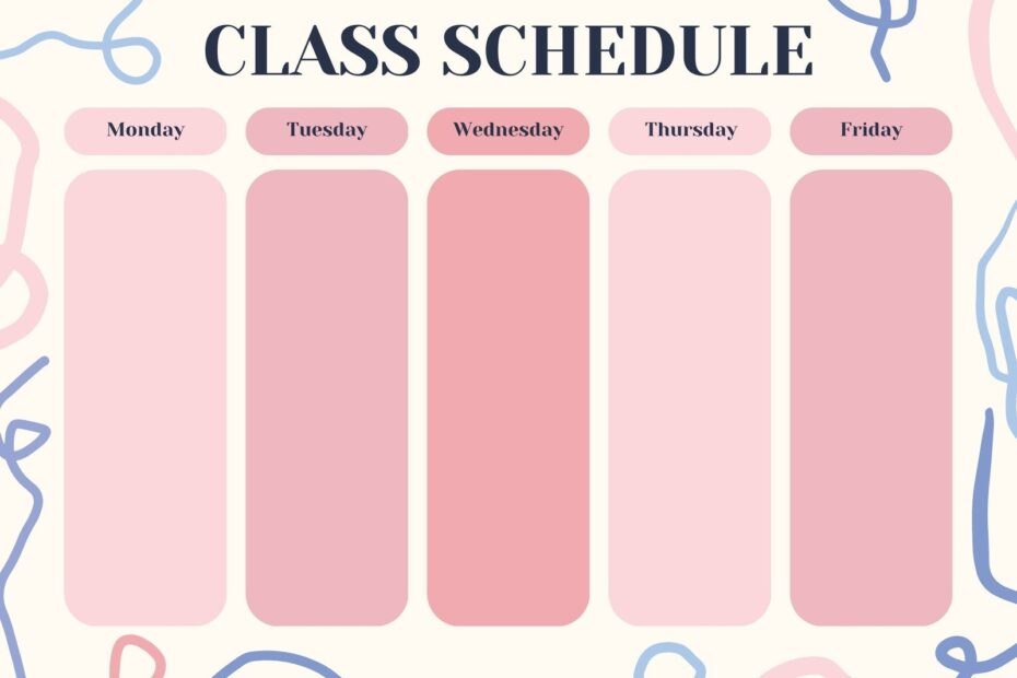 Free Printable Class Schedule Templates To Customize Canva