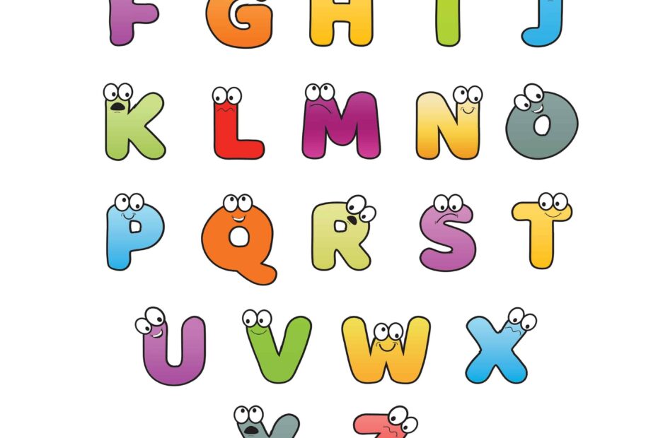 Free Printable Colorful Cartoon Letters Alphabet