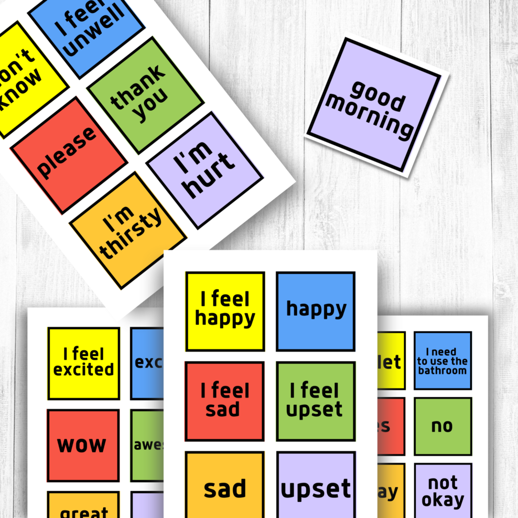 free printable communication cards for autism