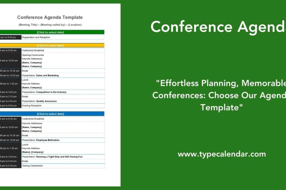 Free Printable Conference Agenda Templates Word Excel PPT 1 2 3 Day