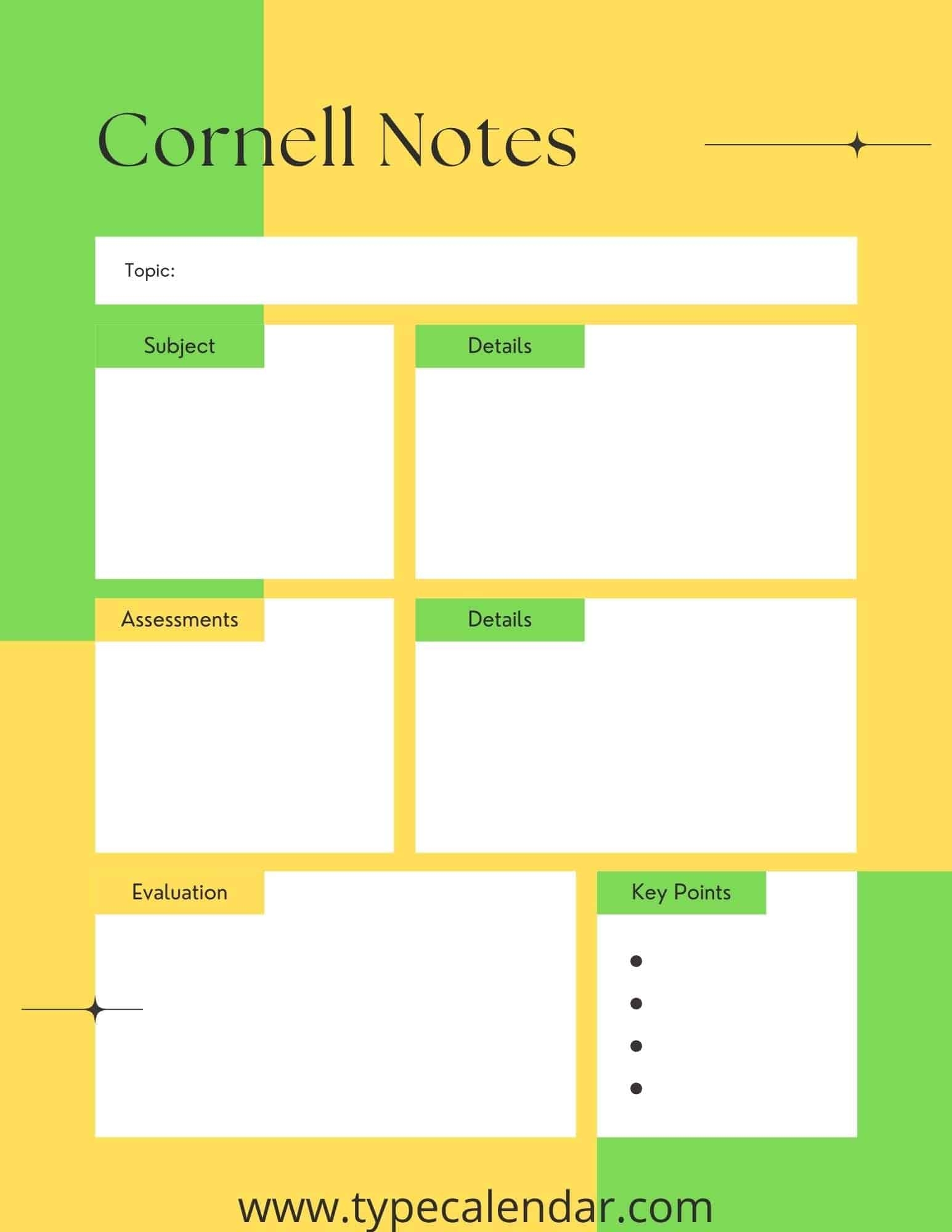 Free Printable Cornell Notes Templates PDF Word 
