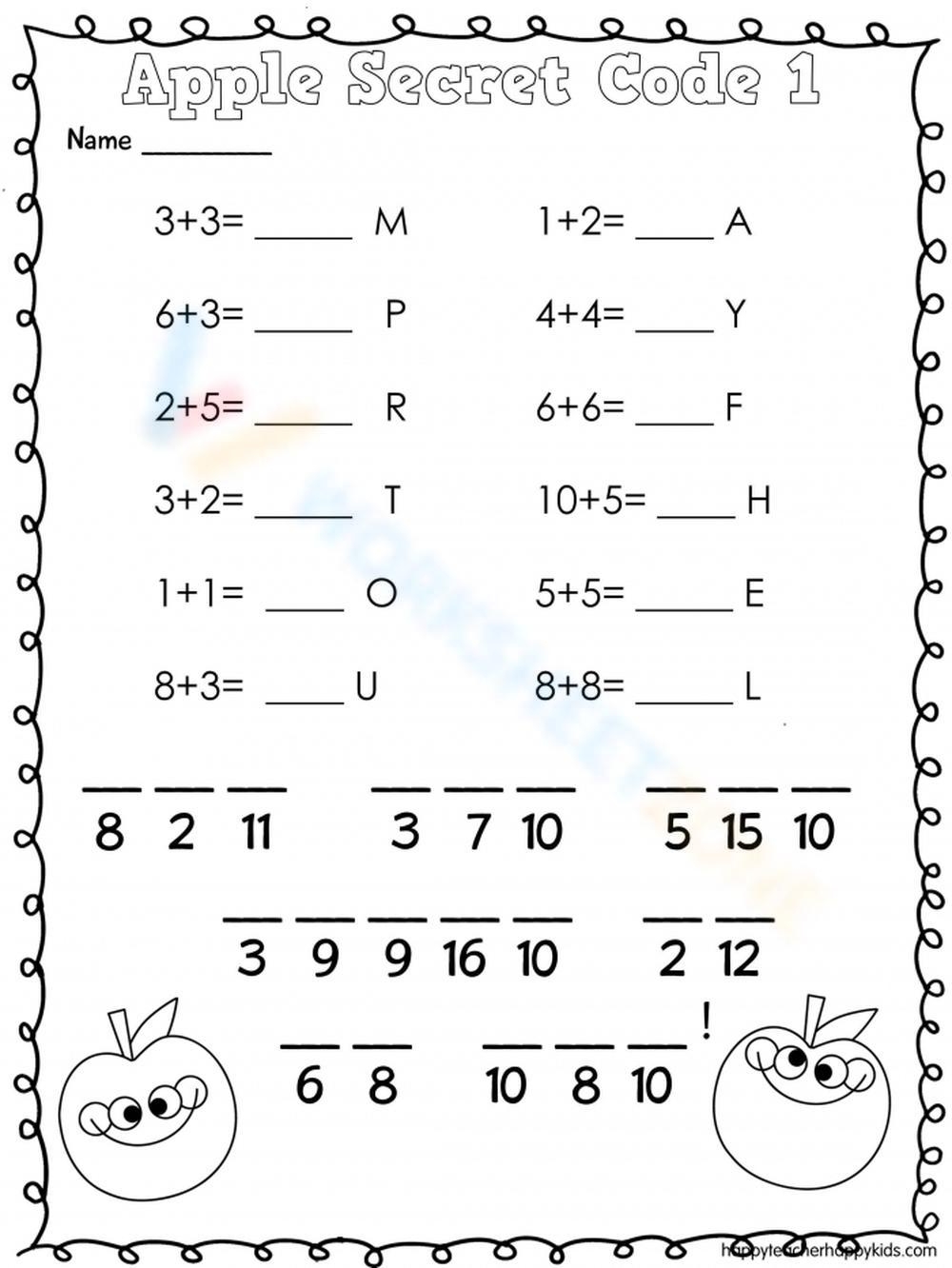 crack the code worksheet
