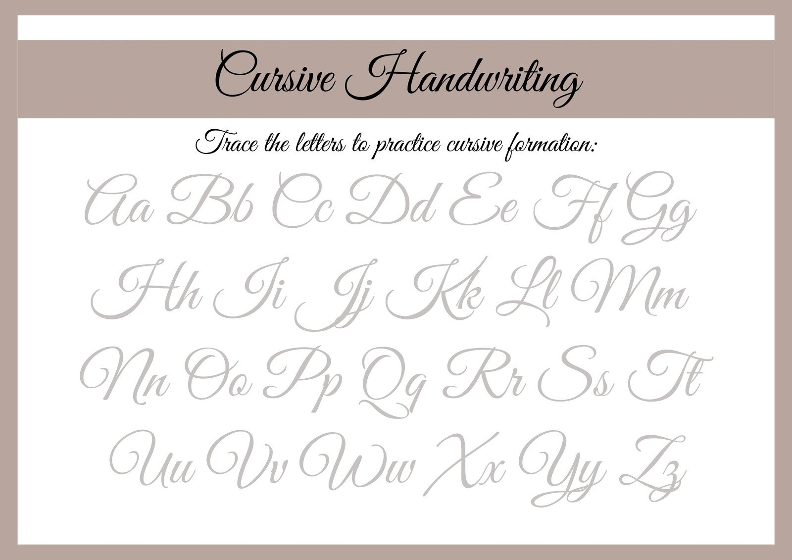 cursive writing worksheet generator